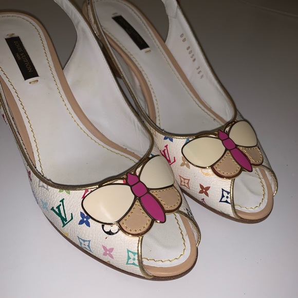 SOLD-Rare Louis Vuitton Butterfly Primrose Wedges - Picture 2 of 15